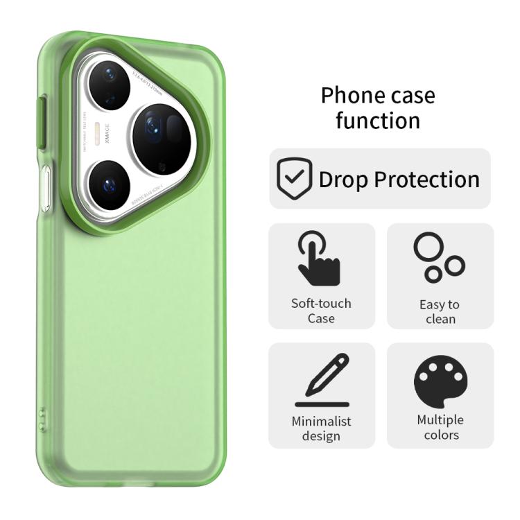 Funda híbrida de TPU y PC a prueba de golpes para Huawei Pura 80 Ultra Candy (verde)