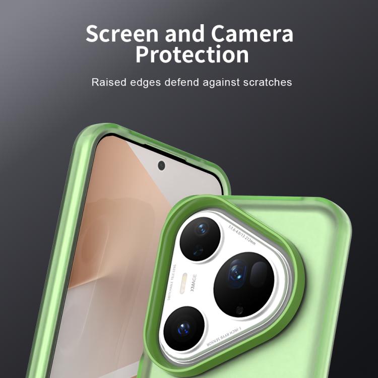 Funda híbrida de TPU y PC a prueba de golpes para Huawei Pura 80 Ultra Candy (verde)
