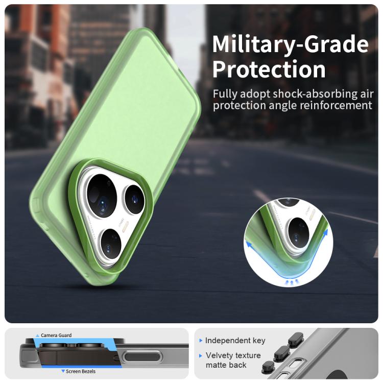 Funda híbrida de TPU y PC a prueba de golpes para Huawei Pura 80 Ultra Candy (verde)