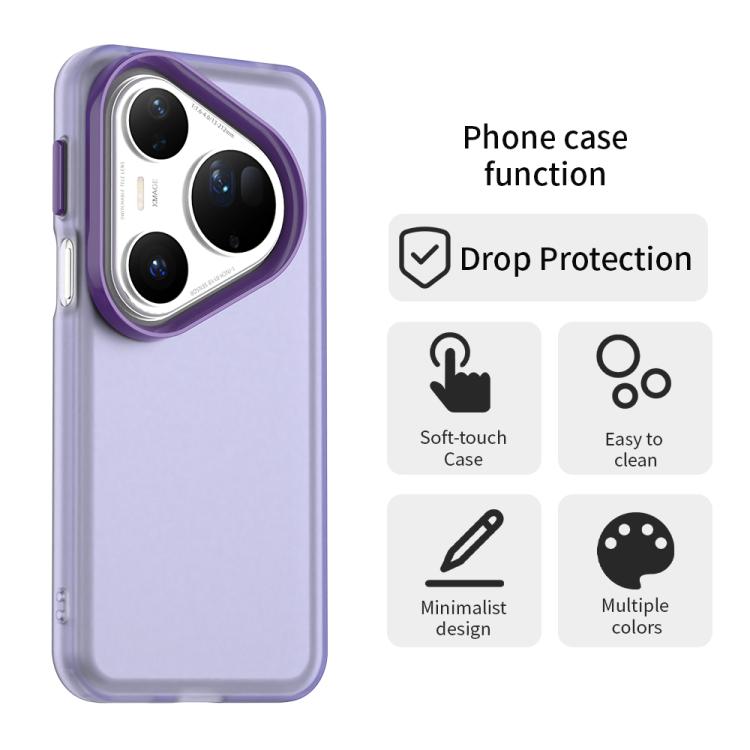 Funda híbrida de TPU a prueba de golpes para Huawei Pura 80 Ultra Candy (morado)