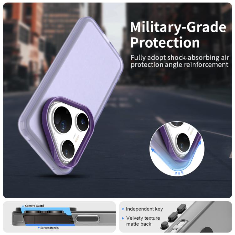 Funda híbrida de TPU a prueba de golpes para Huawei Pura 80 Ultra Candy (morado)