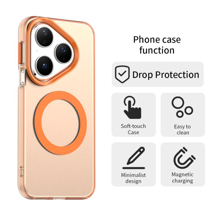 Funda híbrida de TPU y PC con Magsafe Candy para Huawei Pura 80 (naranja)