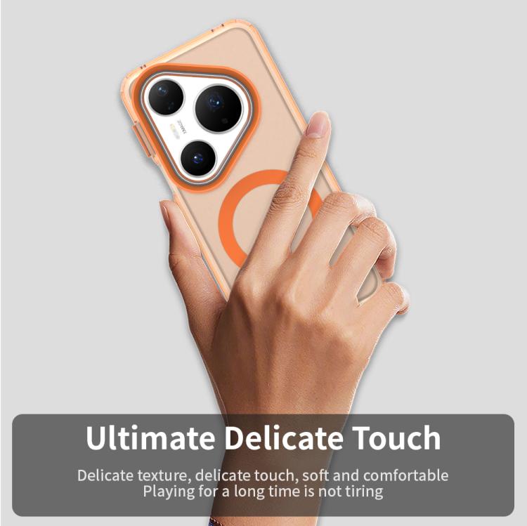 Funda híbrida de TPU para Huawei Pura 80 Pro Candy Magsafe PC (naranja)