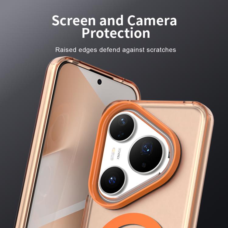 Funda híbrida de TPU para Huawei Pura 80 Pro Candy Magsafe PC (naranja)