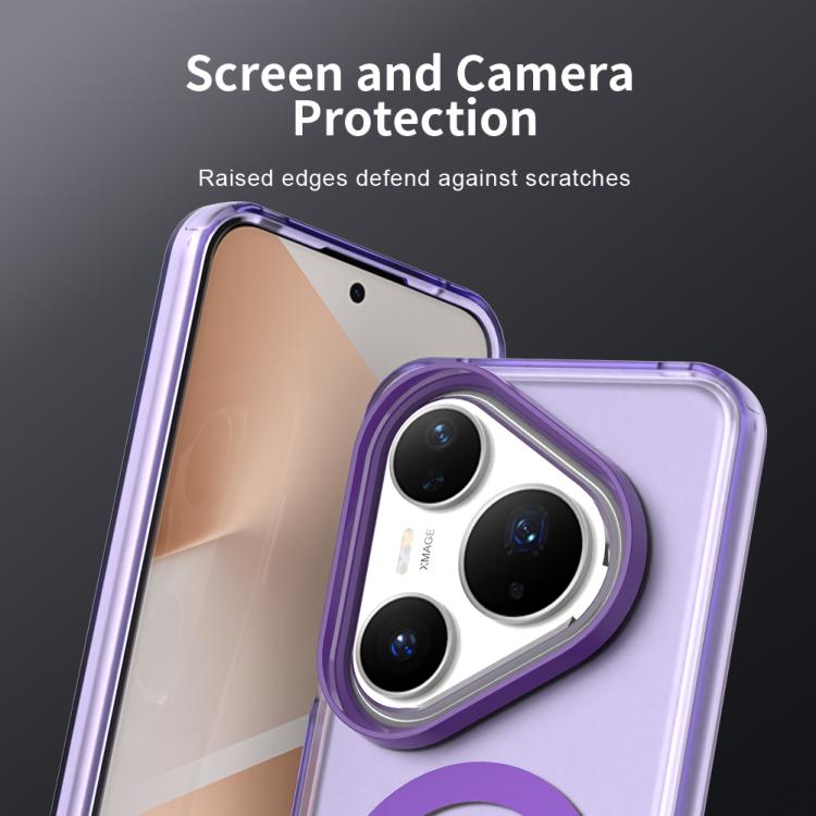 Funda híbrida de TPU y PC con diseño de Magsafe Candy para Huawei Pura 80 Pro (morada)