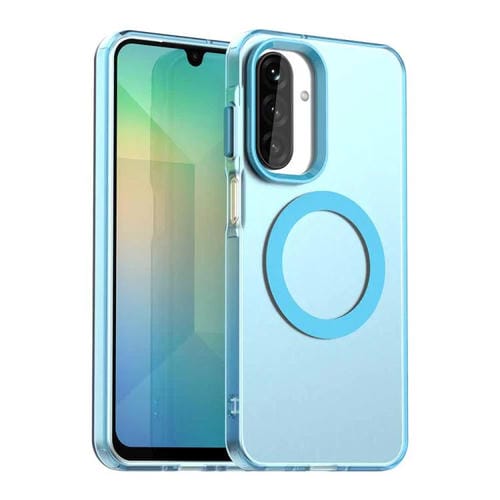 Funda híbrida de TPU y PC con Magsafe Candy para Samsung Galaxy A17 5G (azul)