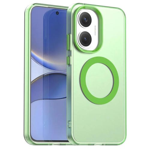 Funda híbrida de TPU y PC con tapa magnética Candy para Xiaomi Poco F7 (verde)