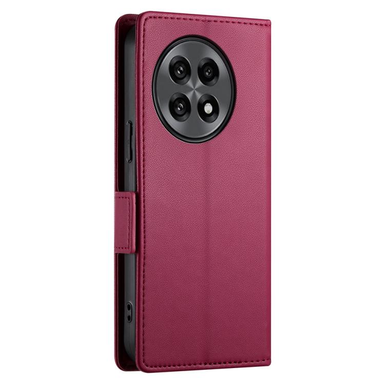 Funda de Cuero Esmerilado con Hebilla Lateral Magnética para OnePlus 13R Ace 5 Ace 5 Pro (Rojo Vino)