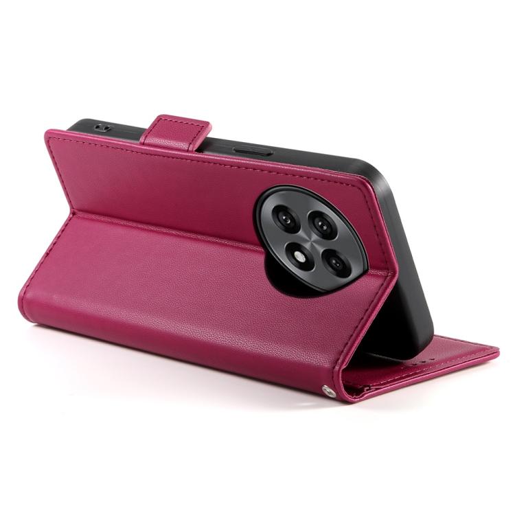 Funda de Cuero Esmerilado con Hebilla Lateral Magnética para OnePlus 13R Ace 5 Ace 5 Pro (Rojo Vino)