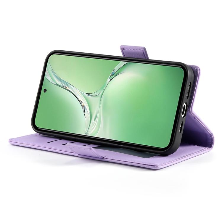 Funda de Cuero Esmerilado con Hebilla Lateral Magnética para OnePlus 13R Ace 5 Ace 5 Pro (Morado)