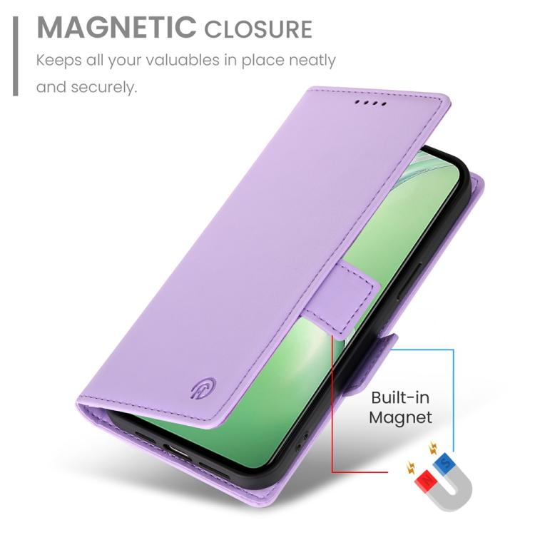 Funda de Cuero Esmerilado con Hebilla Lateral Magnética para OnePlus 13R Ace 5 Ace 5 Pro (Morado)
