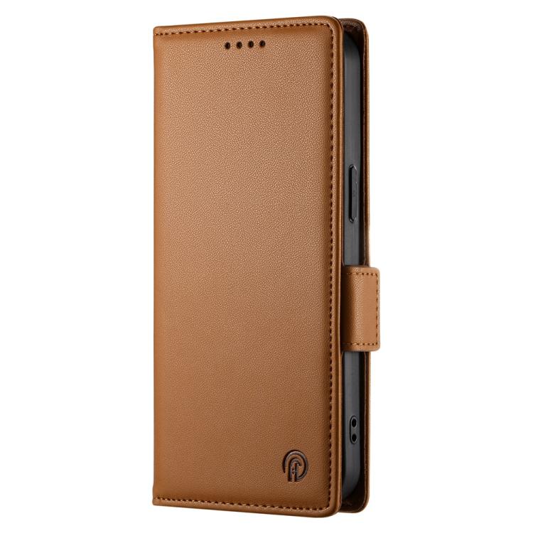 Funda de Cuero Esmerilado con Hebilla Lateral Magnética para OnePlus 13R Ace 5 Ace 5 Pro (Marrón)