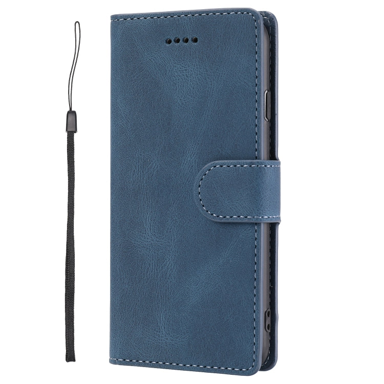 Funda de Piel de Becerro para iPhone 16E con Textura de Piel de Fantasía (Azul)
