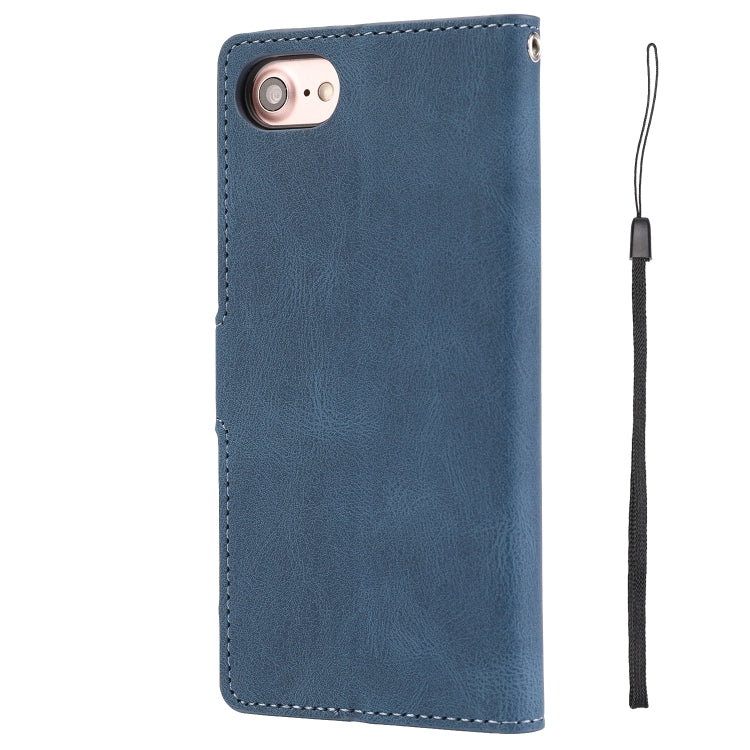 Funda de Piel de Becerro para iPhone 16E con Textura de Piel de Fantasía (Azul)