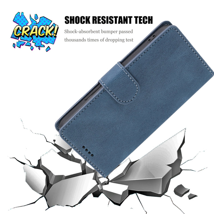 Funda de Piel de Becerro para iPhone 16E con Textura de Piel de Fantasía (Azul)