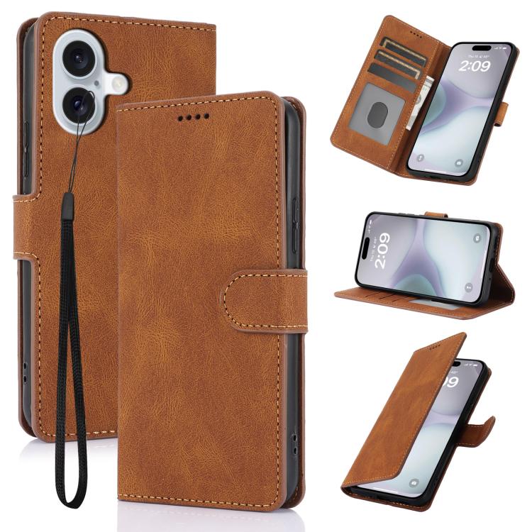 Funda de piel de becerro con textura de fantasía para iPhone 17 (marrón)