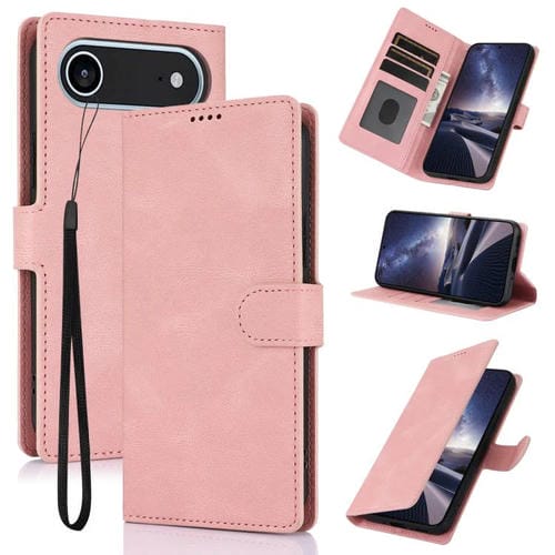 Funda de piel de becerro con textura de fantasía para iPhone 17 Air (rosa)