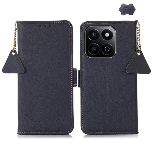 Funda de Teléfono Honor Play 60 Plus/200 Cuero Genuino con RFID y Cierre Magnético Lateral (Azul)