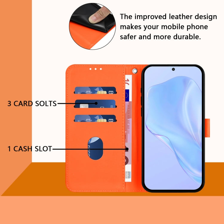Funda de Piel para OnePlus 9 con Cordón (Naranja)