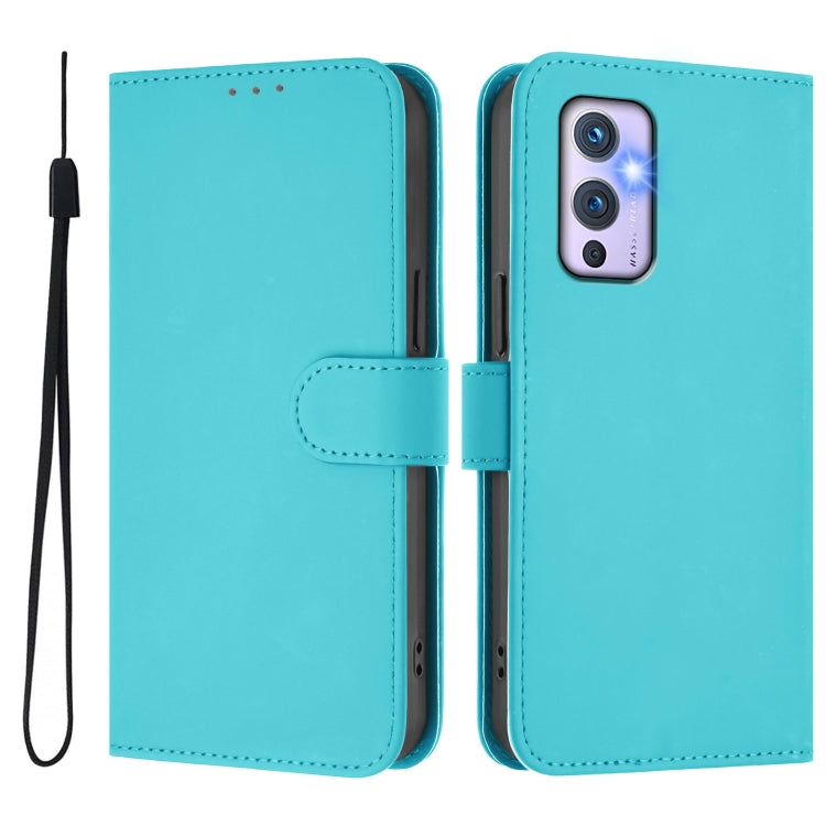 Funda de Piel OnePlus 9 con Tacto Suave y Color Liso (Azul Lago)