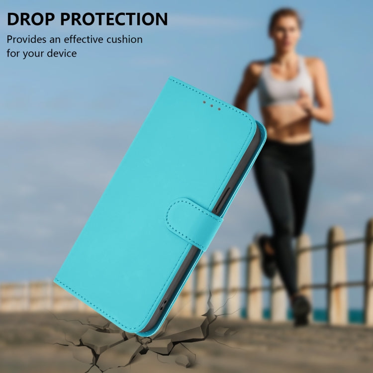 Funda de Piel OnePlus 9 con Tacto Suave y Color Liso (Azul Lago)