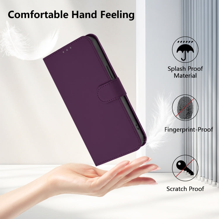Funda de Cuero con Cordón para OnePlus 10 Pro 5G con Tacto de Piel (Violeta)