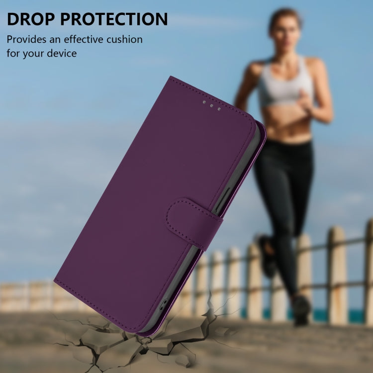 Funda de Cuero con Cordón para OnePlus 10 Pro 5G con Tacto de Piel (Violeta)