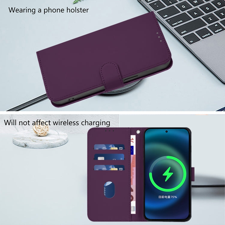 Funda de Cuero con Cordón para OnePlus 10 Pro 5G con Tacto de Piel (Violeta)