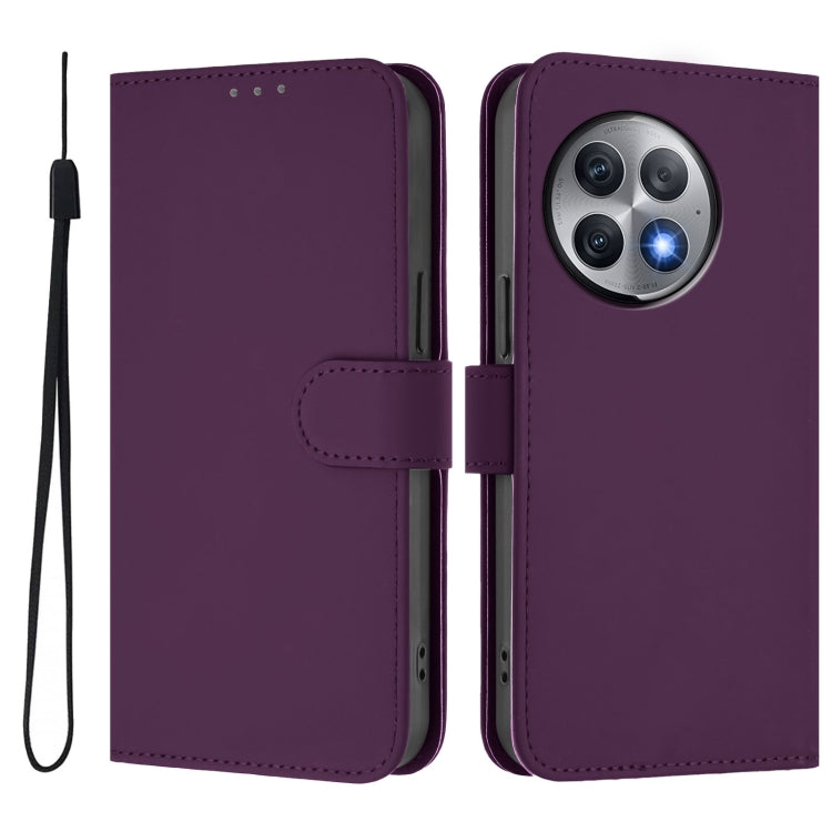 Funda de Cuero con Cordón para OnePlus Ace 2 Pro 5G (Violeta)