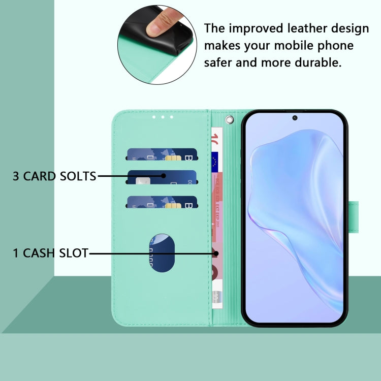 Funda de Piel Sintética con Cordón para OnePlus Nord N20 5G (Verde Menta)