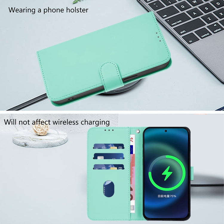 Funda de Piel Sintética con Cordón para OnePlus Nord N20 5G (Verde Menta)