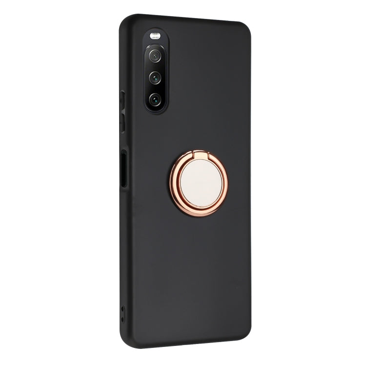 Funda TPU con Soporte de Anillo para Sony Xperia 5 IV (Oro Rosa)