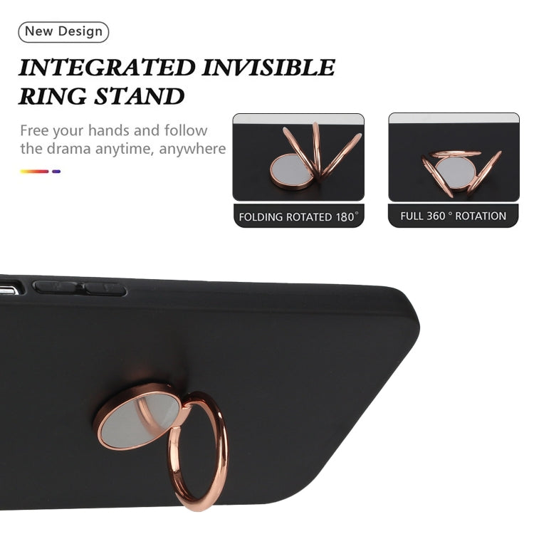 Funda TPU con Soporte de Anillo para Sony Xperia 10 Iv (Oro Rosa)