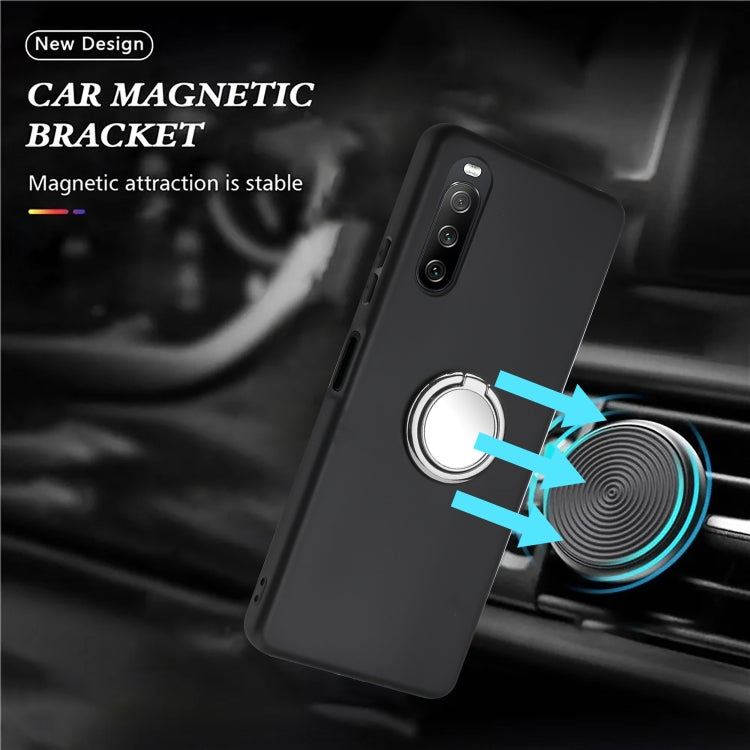 Funda TPU con Soporte de Anillo para Sony Xperia 10 Iv (Plateada)