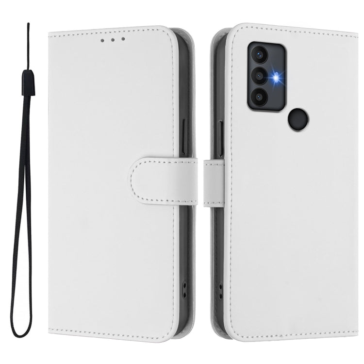 Funda de Piel Sintética para Teléfono TCL 30 Se con Cordón (Blanco)