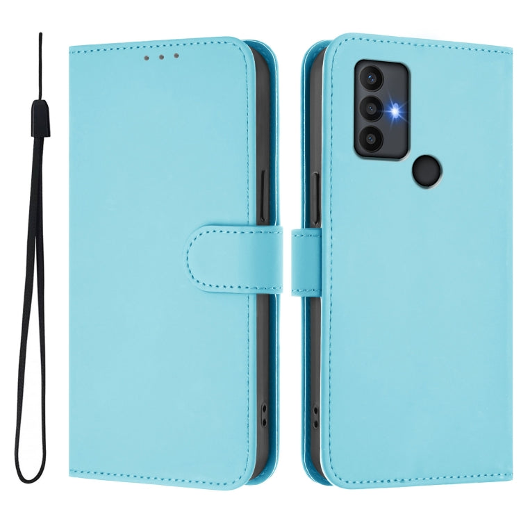 Funda Piel para TCL 30 Se con Cordón Tacto Suave (Azul Cielo)