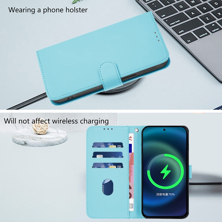 Funda Piel para TCL 30 Se con Cordón Tacto Suave (Azul Cielo)