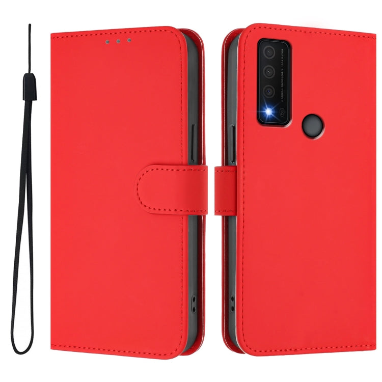 Funda Piel Sintética con Cordón para TCL 30 Xe 5G (Rojo)