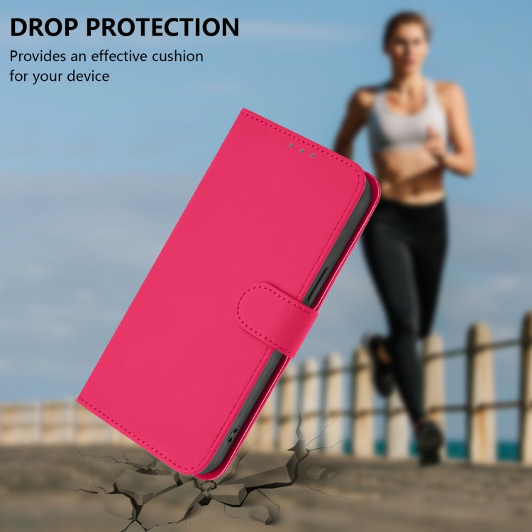 Funda Piel Sintética + Cordón para TCL 30 Xe 5G (Rosa y Rojo)