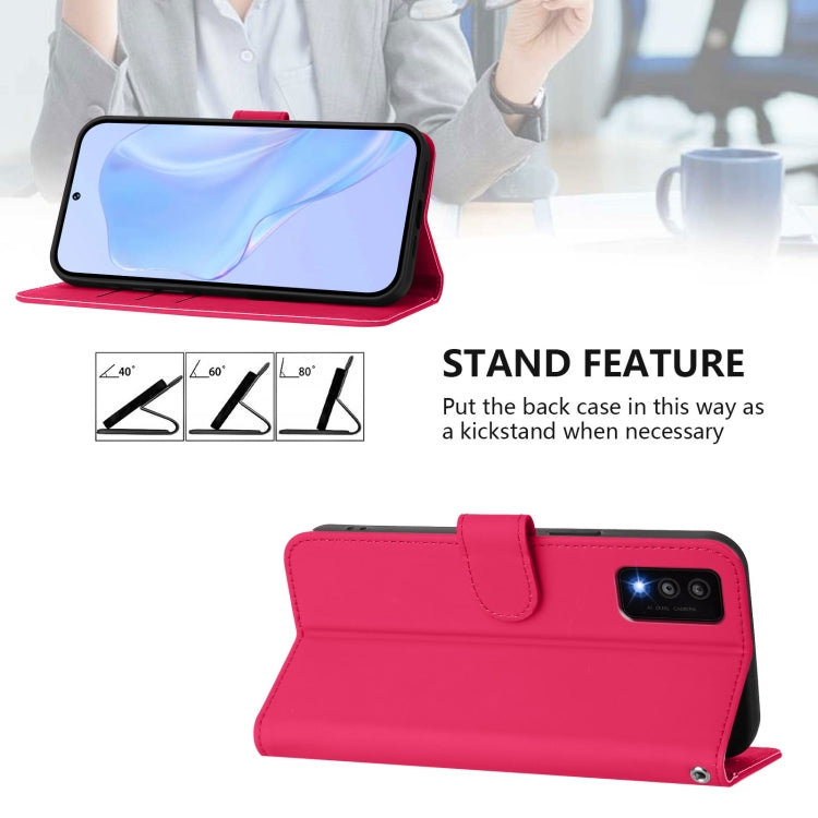 Funda de Piel Sintética para TCL 30T con Cordón (Rosa y Rojo)