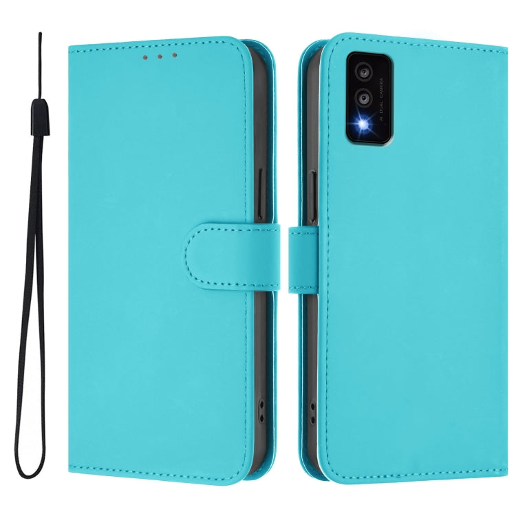 Funda de Piel Sintética con Cordón para Teléfono TCL 30T (Azul Lago)
