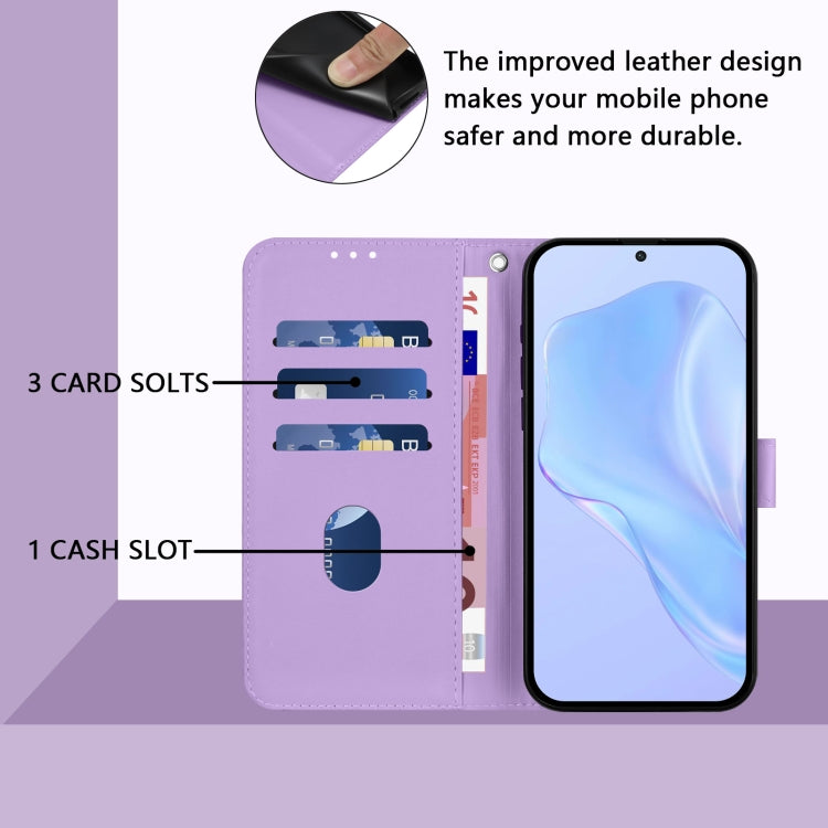 Funda de Piel Sintética con Cordón para Teléfono TCL 30Z T602Dl (Morado Lavanda)