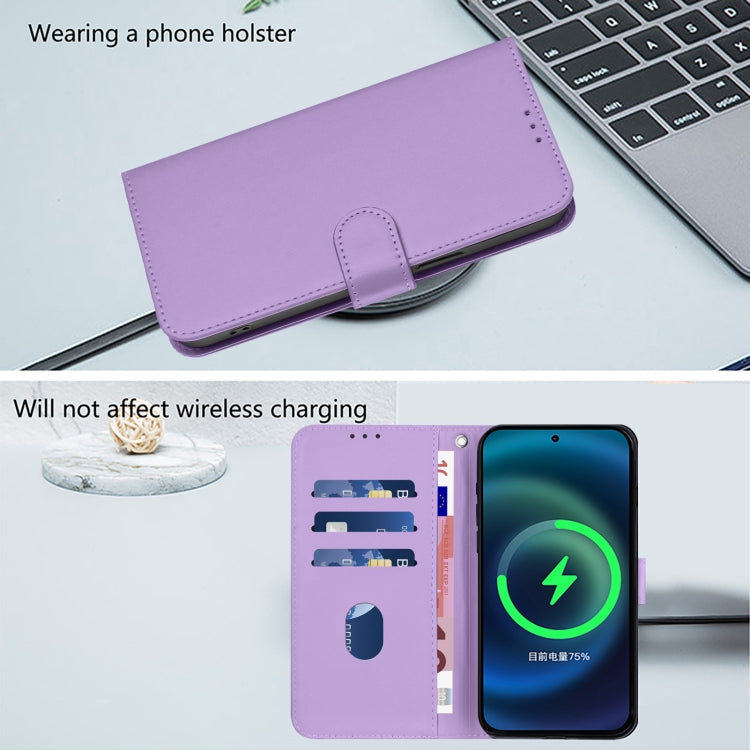 Funda de Piel Sintética con Cordón para Teléfono TCL 30Z T602Dl (Morado Lavanda)