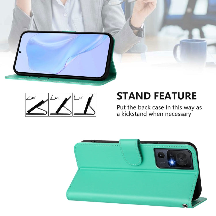 Funda de Piel Sintética con Cordón para Teléfono TCL 40 Se (Verde)