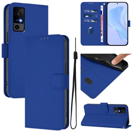 Funda piel sintética con cordón TCL 40 R 5G (Azul Oscuro)