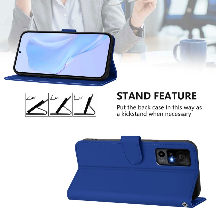 Funda piel sintética con cordón TCL 40 R 5G (Azul Oscuro)