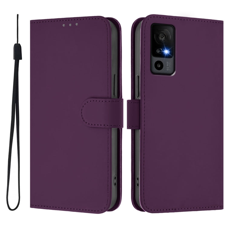 Funda Piel Sintética con Cordón para TCL 40 R 5G (Violeta)