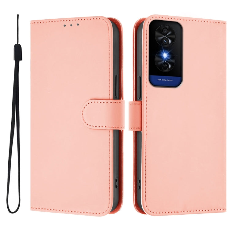 Funda de Cuero con Cordón para TCL 50 5G / 50 Xe Nxtpaper 5G (Rosa)