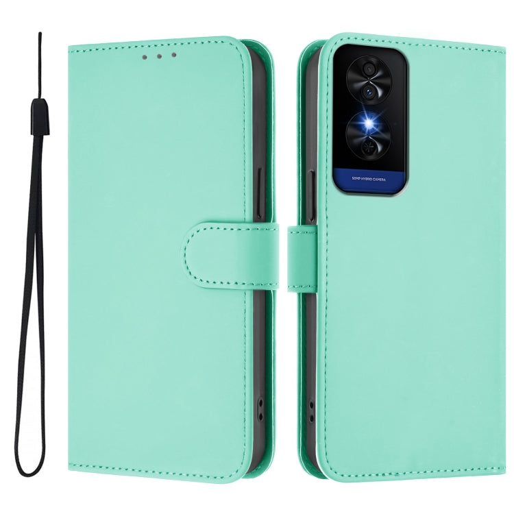 Funda de Cuero con Cordón para Teléfono TCL 50 5G / 50 Xe Nxtpaper 5G (Verde Menta)