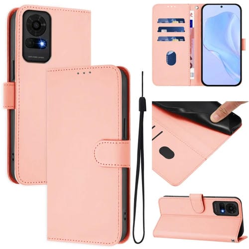 Funda de Piel Sintética para TCL 50 Le con Cordón (Rosa)